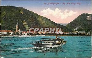 Carte Postale Ancienne St Goarshaufen a Rh mit Burg Kak Bateau