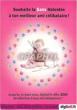 Bild des Verkufers fr Carte Postale Moderne Musique DVD Jeux Videos CD Roms Digitall Souhaite le sans Valentin ton Meilleur ami Celibataire Digitall.fr Ange zum Verkauf von CPAPHIL