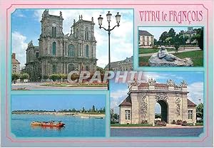 Image du vendeur pour Carte Postale Moderne Vitry Le Francois (Marne) Eglise Notre Dame Jardin de l'Htel de Ville Lac du Der Porte au Pont mis en vente par CPAPHIL