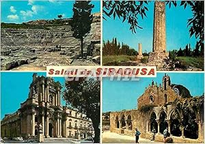 Immagine del venditore per Carte Postale Moderne Saluti da Siracusa Teatro Greco Tempio di Giove La Cattedrale e Tempio di Minerva Chieza di S Giovanni alle Catacomb venduto da CPAPHIL