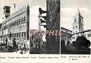 Carte Postale Moderne Perugia Dettaglio Palazzo Comunale Particolare Palazzo Priari Campanîle del...