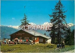 Carte Postale Moderne Vallée d'Aosta Pila m 1850 Chalet du Soleil en Arriere Gran Combin m 4317