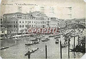 Carte Postale Moderne Venezia Pensione Casa Petrarca call Orange Rialto Bateaux