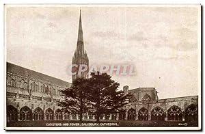 Great Britain Carte Postale Ancienne Cloisters and tower Salisbury Cathedral