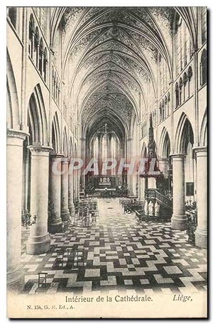 Belgie Belgique Liege Carte Postale Ancienne Intérieur de la cathédrale