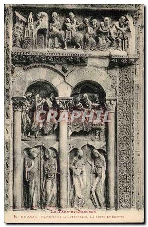 Bild des Verkufers fr Moissac Carte Postale Ancienne Bas cote de la cathdrale La fuite en Egypte zum Verkauf von CPAPHIL