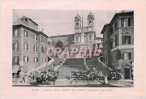 Immagine del venditore per Carte Postale Ancienne Roma Chiesa della Trinita del Monti e Mercato dei Fiori venduto da CPAPHIL