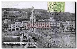 BElgie Belgique Dinant Carte Postale Ancienne vue sur le pont et l'hôtel des Postes