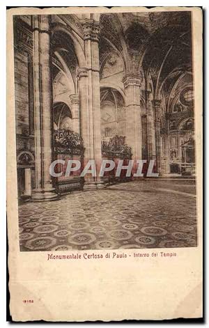 Bild des Verkufers fr Italie Italie Carte Postale Ancienne Monumentale Certosa di pavia Interno del Tempio zum Verkauf von CPAPHIL