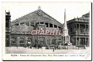 Bild des Verkufers fr Italie Italia Roma Carte Postale Ancienne Piazza dei Cinquecento Staz Ferr Monumento per i caduti di Dogali zum Verkauf von CPAPHIL