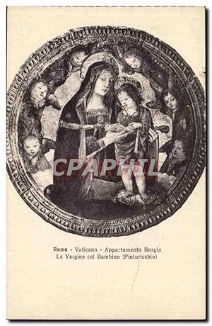 Bild des Verkufers fr Italie Italie Roma Carte Postale Ancienne Vaticano Appartamento Borgia La Vergine col Bambino (Pinturicchio) zum Verkauf von CPAPHIL