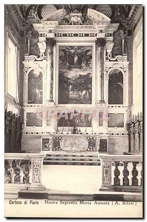 Bild des Verkufers fr Italie Italia Carte Postale Ancienne Certosa di pavia Tomba Nuova Sagrestia Maria Assunta (A Solari) zum Verkauf von CPAPHIL