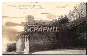 Image du vendeur pour Mont Saint Michel Carte Postale Ancienne Les remparts La tour de la libert mis en vente par CPAPHIL