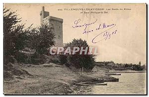 Imagen del vendedor de Villeneuve les Avignon Carte Postale Ancienne Les bords du Rhone et tour Philippe le Bel a la venta por CPAPHIL