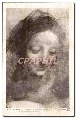 Image du vendeur pour Carte Postale Ancienne Musee du Louvre Ecole Florentine Lionardo da Vinci Leonard de Vinci Tete de SAinte Anne mis en vente par CPAPHIL