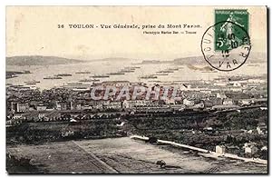Toulon - vue générale prise du Mont Faron - Carte Postale Ancienne