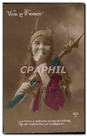 Bild des Verkufers fr Carte Postale Ancienne Fantaisie Vive la France Femme Bonne anne zum Verkauf von CPAPHIL