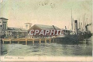 Carte Postale Ancienne Oslende bassin Bateau