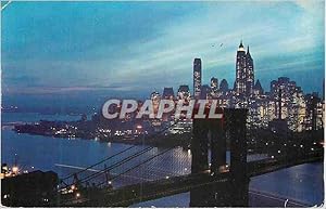 Carte Postale Moderne Nightfall in Lower Manhattan with Brooklyn Bridge New York City