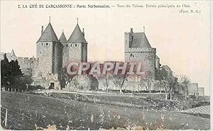 Carte Postale Ancienne La Cite de Carcassonne Porte Narbonnaise Tour du Tresau Entrée principale ...