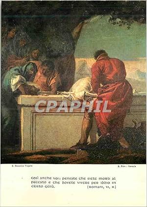 Image du vendeur pour Carte Postale Moderne Venezia Chiesa di S Polo Gian Domenico Tiepolo Via Crucis (1747) Stazione XIV Gesu e posto nel sepolcro mis en vente par CPAPHIL