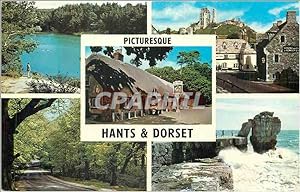 Carte Postale Moderne Picturesque Hants and Dorset The Blue Pool Corfe Castle Cat and Fiddle inn ...