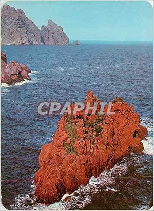 Carte Postale Moderne La Baie D'Elbo Ilot rocheux aux teintes sanglantes Au fond la Pointe Palazz...