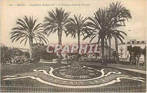 Bild des Verkufers fr Carte Postale Ancienne Nice Jardins Albert Ier L'Union fait la Force zum Verkauf von CPAPHIL