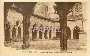 Carte Postale Ancienne La Romieu (Gera) Intérieur du Cloître (Commencement du XIVe s)