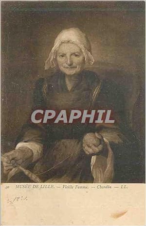 Bild des Verkufers fr Carte Postale Ancienne Musee de Lille Vieille Femme Chardin zum Verkauf von CPAPHIL