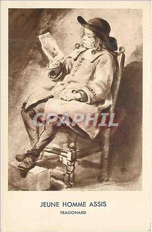 Bild des Verkufers fr Carte Postale Ancienne Jeune Homme Assis Fragonard zum Verkauf von CPAPHIL