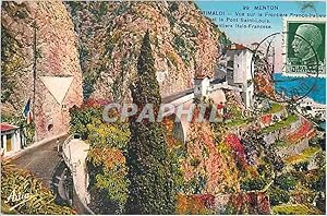 Seller image for Carte Postale Ancienne Menton Crimaldi vue sur la Frontiere Franco Italien et le Pont Saint Louis for sale by CPAPHIL