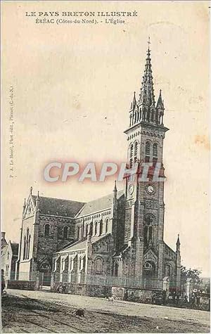 Carte Postale Ancienne Le Pays Breton Illustre Ereac (Cotes du Nord) L'Eglise