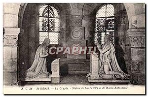 Image du vendeur pour SAint Denis Carte Postale Ancienne La crypte Statue de Louis XVI et de Marie Antoinette mis en vente par CPAPHIL