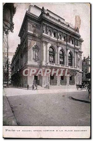 Bild des Verkufers fr Paris Carte Postale Ancienne Le nouvel opera comique et la place Boieldieu zum Verkauf von CPAPHIL