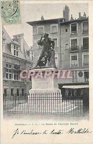 Image du vendeur pour Carte Postale Ancienne Grenoble La Statue du Chevalier Bayard (carte 1900) mis en vente par CPAPHIL