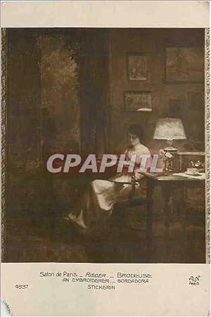 Bild des Verkufers fr Carte Postale Ancienne Salon de Paris Rieder Brodeuse zum Verkauf von CPAPHIL