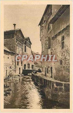 Carte Postale Ancienne Figeac en quercy (lot) la rue du canal la venise pauvre