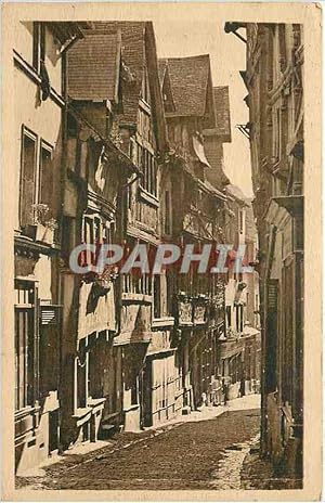 Carte Postale Ancienne Lisieux Rue aux Fevres xiv et xvi siecles