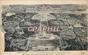 Imagen del vendedor de Carte Postale Ancienne Versailles vue a vol d'oiseau sur le Parc le Palais et la Ville a la venta por CPAPHIL