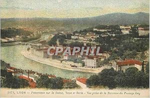 Carte Postale Ancienne Lyon Panorama sur la Saone Vaise et Serin vue prise de la Terrasse du Pass...