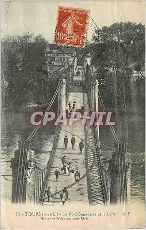 Image du vendeur pour Carte Postale Ancienne Tours (I et L) Le Pont Bonaparte et la Loire mis en vente par CPAPHIL