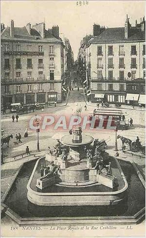 Bild des Verkufers fr Carte Postale Ancienne Nantes la Place Royale et la Rue Crebillon Tramway zum Verkauf von CPAPHIL