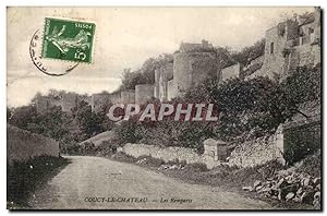 Carte Postale Ancienne Château de Coucy Les remparts