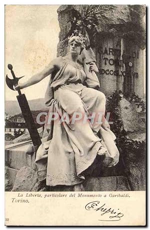 Seller image for Italie Italie Torino Carte Postale Ancienne La Liberta particolare del Monumento a Garibaldi for sale by CPAPHIL