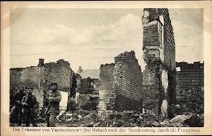 Ansichtskarte / Postkarte Vaudesincourt Marne, Kriegszerstörungen, I. WK