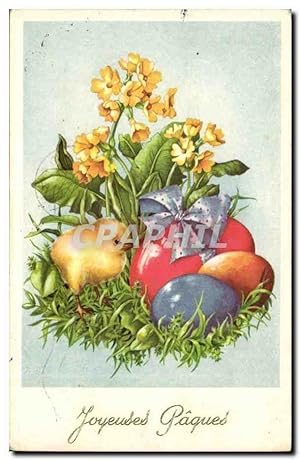 Carte Postale Ancienne FAntaisie Joyeuses PAques (EAster)