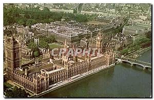 Seller image for Grande Bretagne Londres London Carte Postale Moderne Aerila view of Houses of Parliament Big Ben Westminster abbey for sale by CPAPHIL