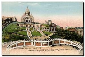 Image du vendeur pour Paris Montmartre Carte Postale Ancienne Panorama du nouveau square Saint Pierre vers la basilique du SAcre Coeur mis en vente par CPAPHIL