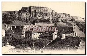 Belfort - Le Château et le lion - Carte Postale Ancienne